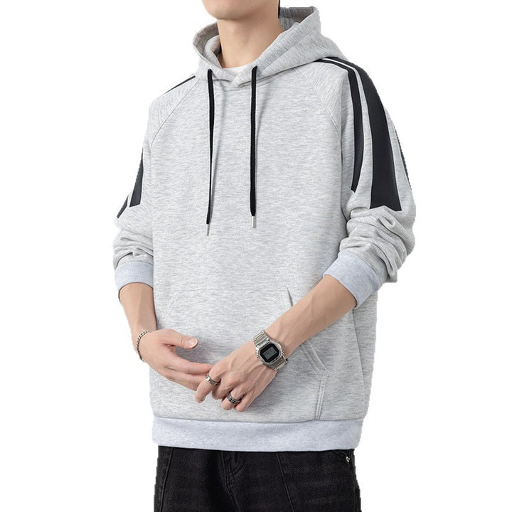 Herren Kapuzenpullover mit Raglanärmeln, Kängurutasche und Kontraststreifen Echo Archiv