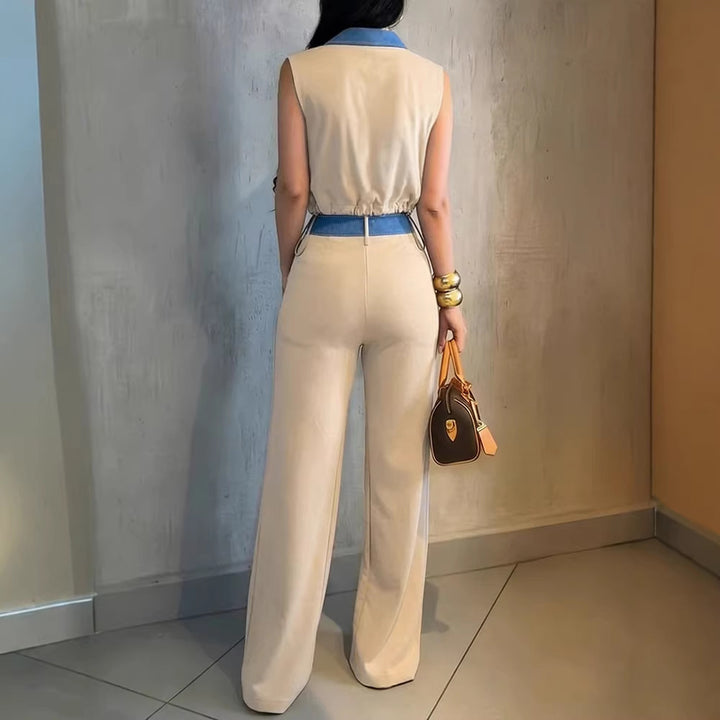 Damen Modischer Overall mit Denim-Design und Stylish-Bund Echo Archiv