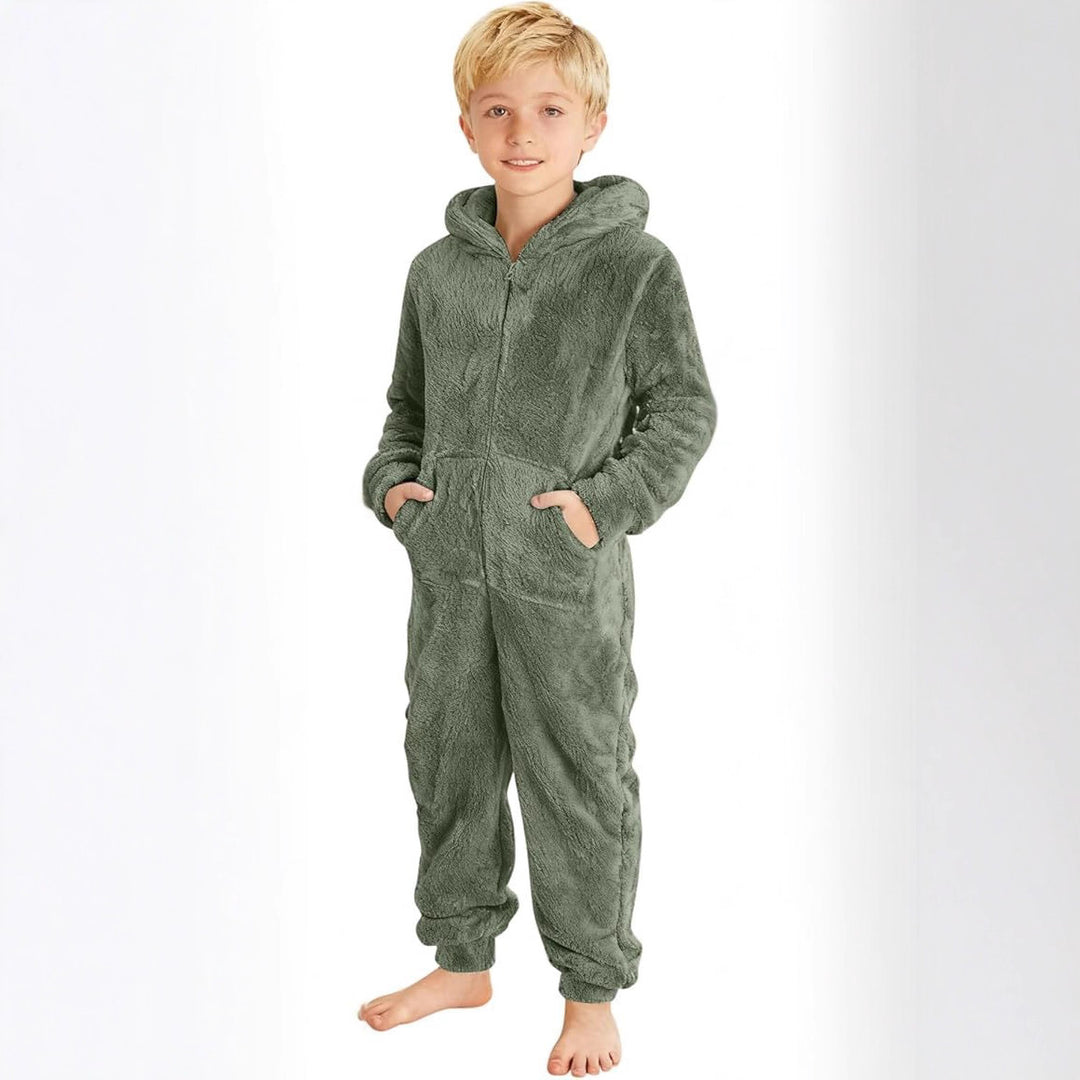 Unisex Kuscheliger Fleece-Overall mit Kapuze Echoarchiv