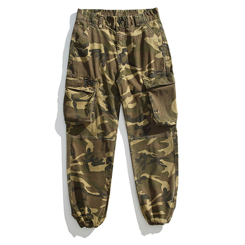 Herren Taktische Cargo-Joggerhose mit elastischem Knöchelabschluss, Mehrfachklapptaschen und Tarnmuster Echo Archiv