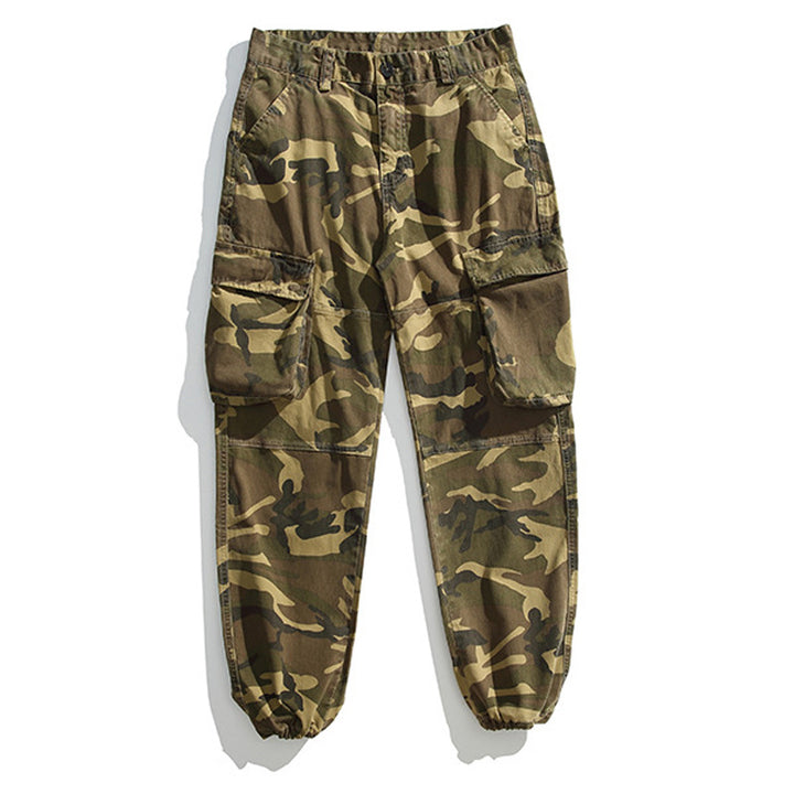 Herren Taktische Cargo-Joggerhose mit elastischem Knöchelabschluss, Mehrfachklapptaschen und Tarnmuster Echo Archiv