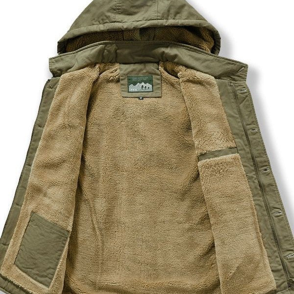 Herren wattierte Utility-Weste mit Teddyfutter und Kapuze Echo Archiv