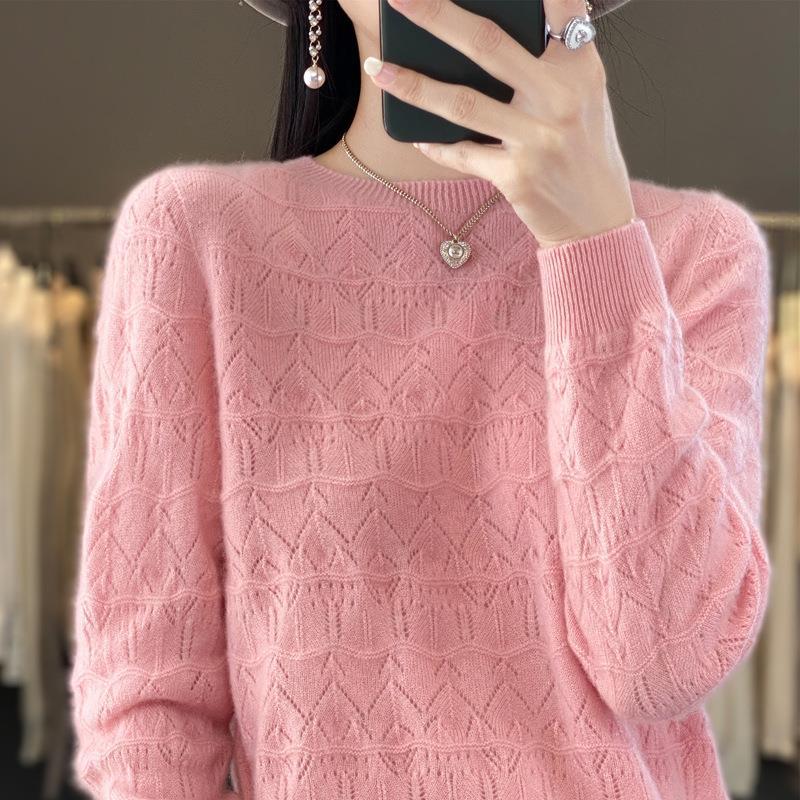 Damen Kuscheliger Feinstrickpullover mit Ajour-Diamantmuster und weiter Passform Echoarchiv