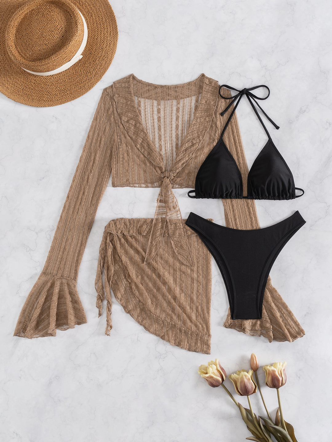 Damen Bikini-Set mit crop-top und lässigem Wickelrock Echo Archiv