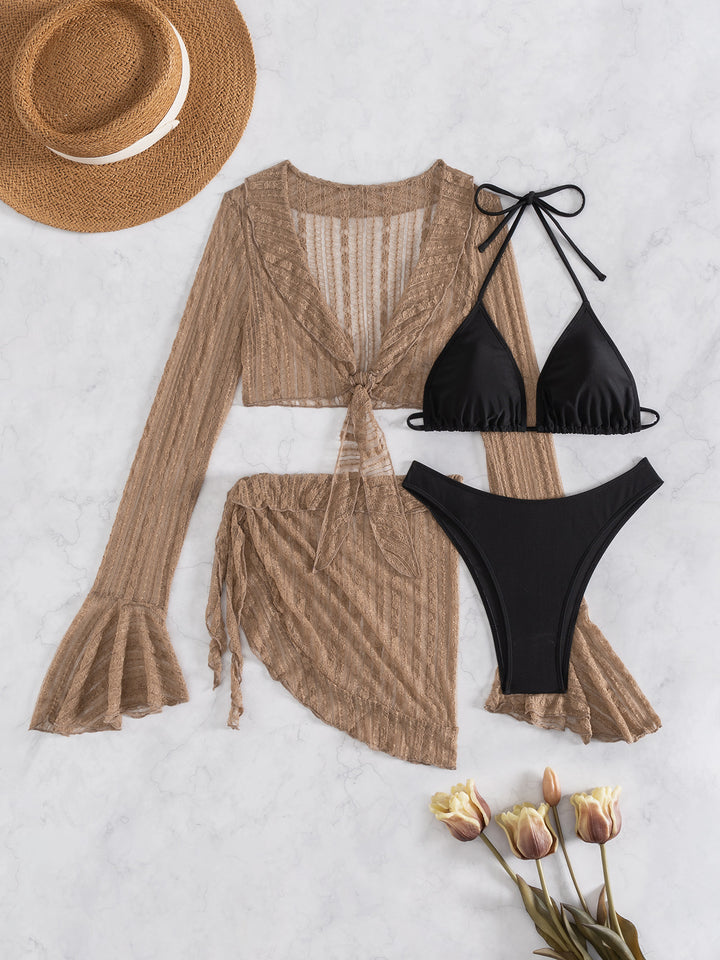 Damen Bikini-Set mit crop-top und lässigem Wickelrock Echo Archiv