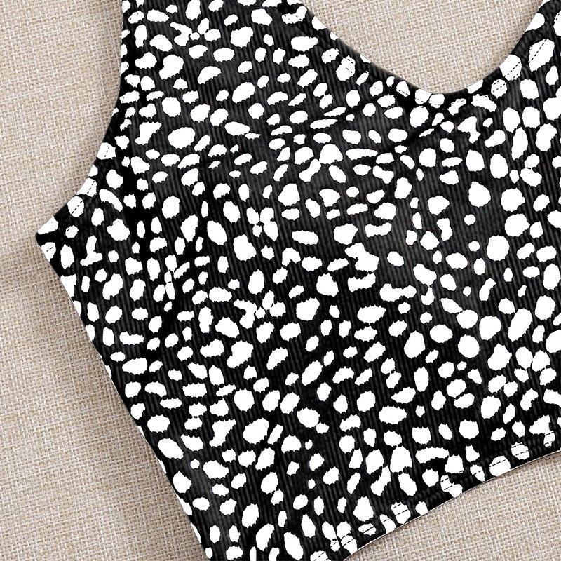 Damen Cropped Badeanzug mit asymmetrischem Design und modischen Bindebändern Echo Archiv