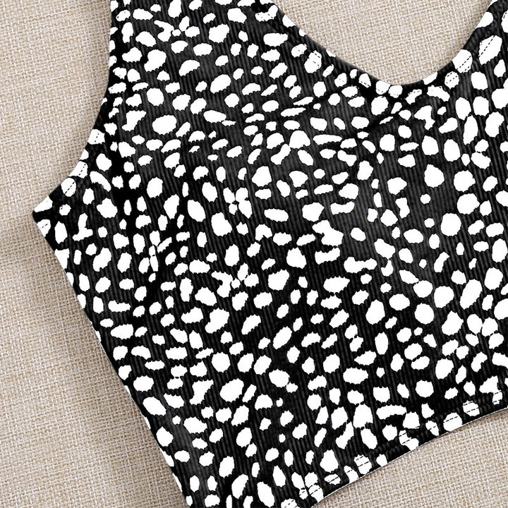 Damen Cropped Badeanzug mit asymmetrischem Design und modischen Bindebändern Echo Archiv