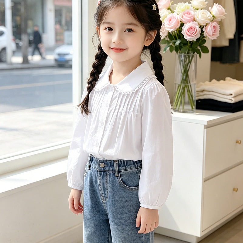 Mädchen Bluse mit Rüschendetails und elegantem Kragen Echo Archiv