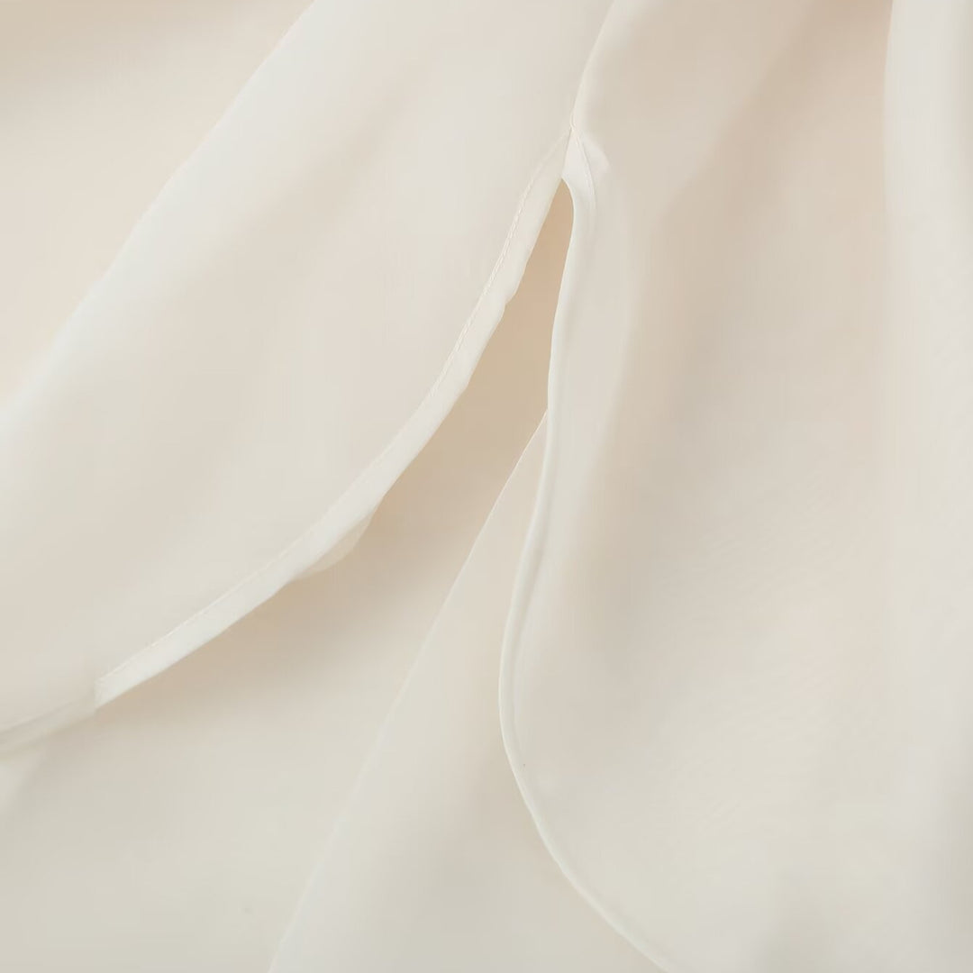 Damen Ärmellose Chiffonbluse mit Schleifenkragen Echoarchiv