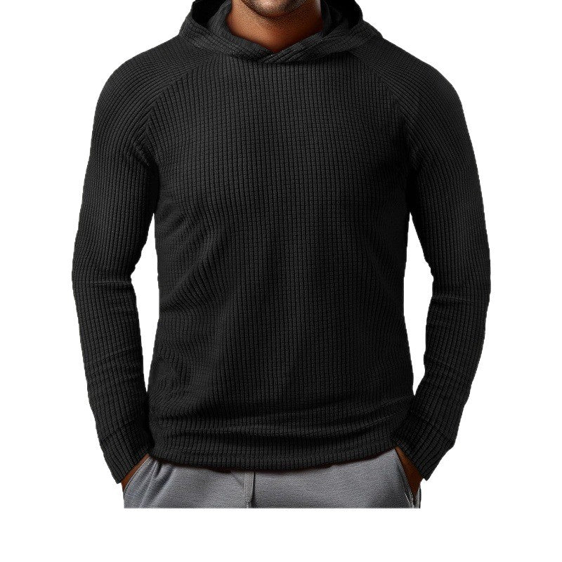 Herren lässiger Kapuzenpullover mit strukturiertem Material Echoarchiv