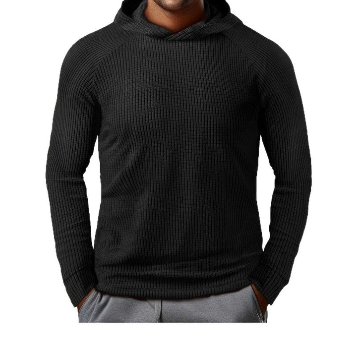 Herren lässiger Kapuzenpullover mit strukturiertem Material Echoarchiv