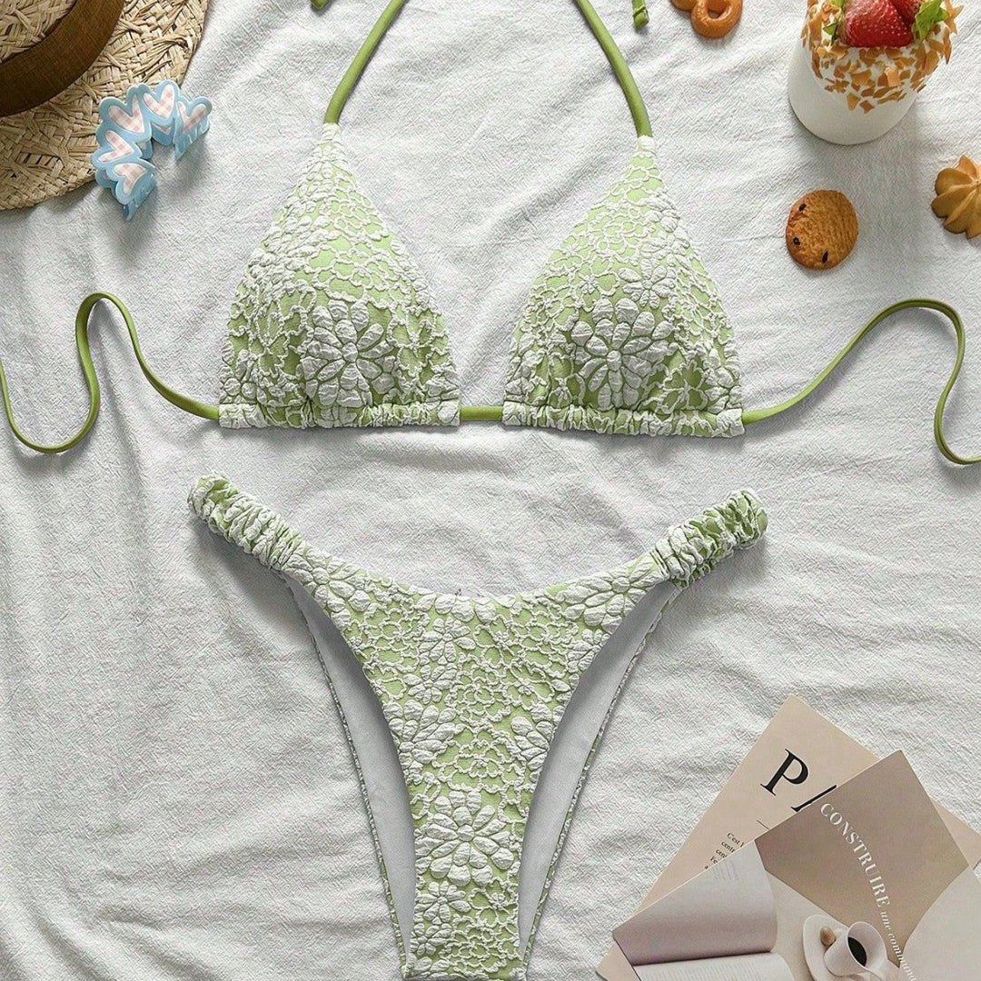 Damen Blumendekorierter Triangel-Bikini Echo Archiv