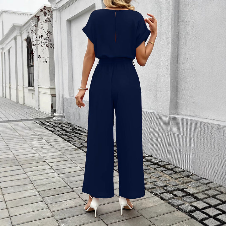 Damen Jumpsuit mit Weitem Bein und Taillengürtel Echoarchiv