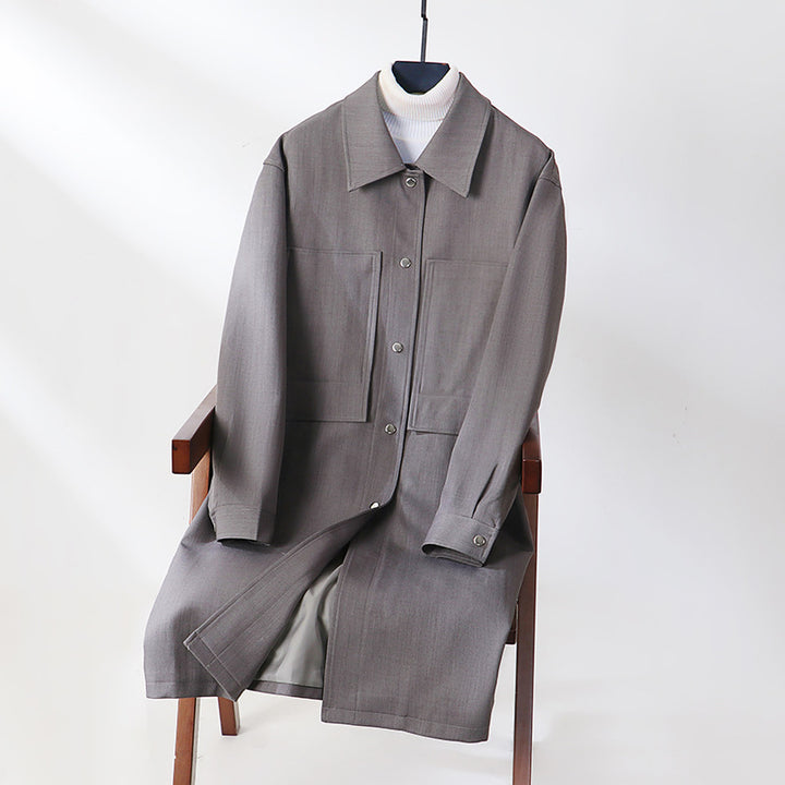 Herren Leichter Mantel im Overshirt‑Stil mit aufgesetzten Taschen Echoarchiv