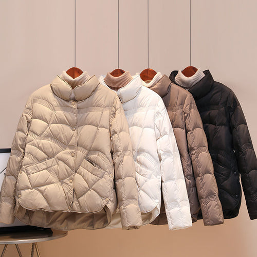 Damen Stepp-Thermo-Blouson mit hochgeschlossenem Kragen und dekorativer Wellensteppung Echoarchiv
