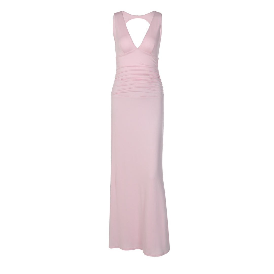 Damen Elegantes Kleid mit tiefem V-Ausschnitt und raffiniertem Rücken Echo Archiv