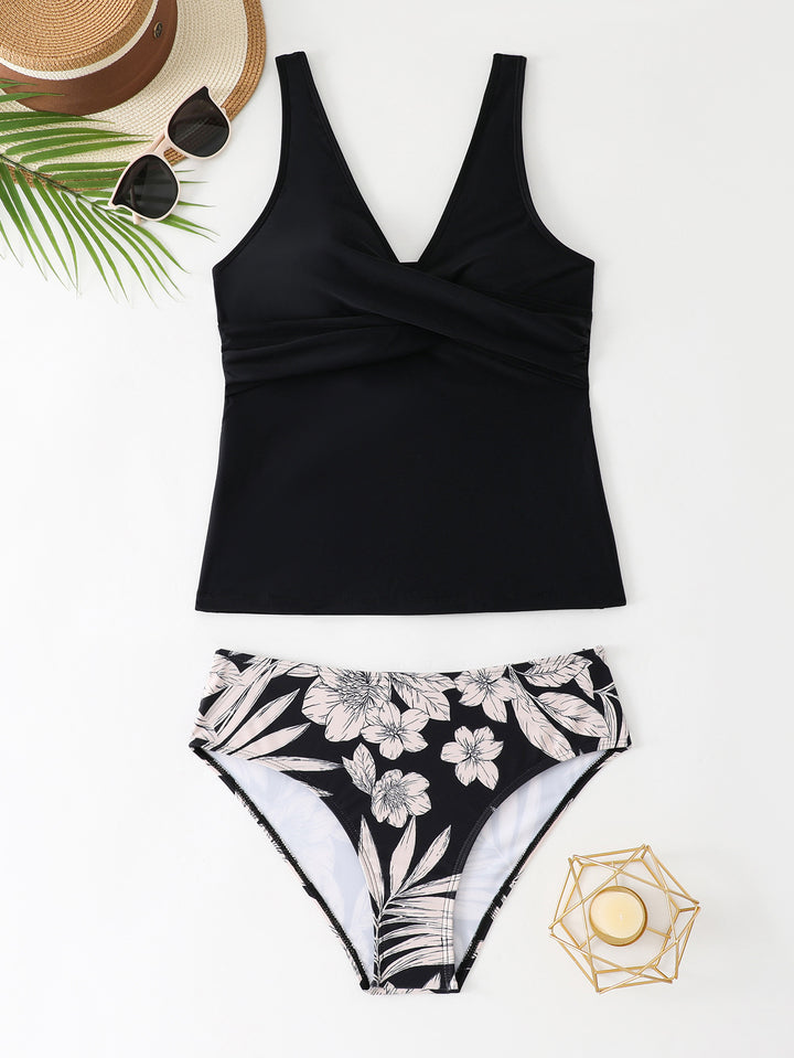 Damen Tankini-Set mit floralem Musterdetail und figurformendem Design Echo Archiv
