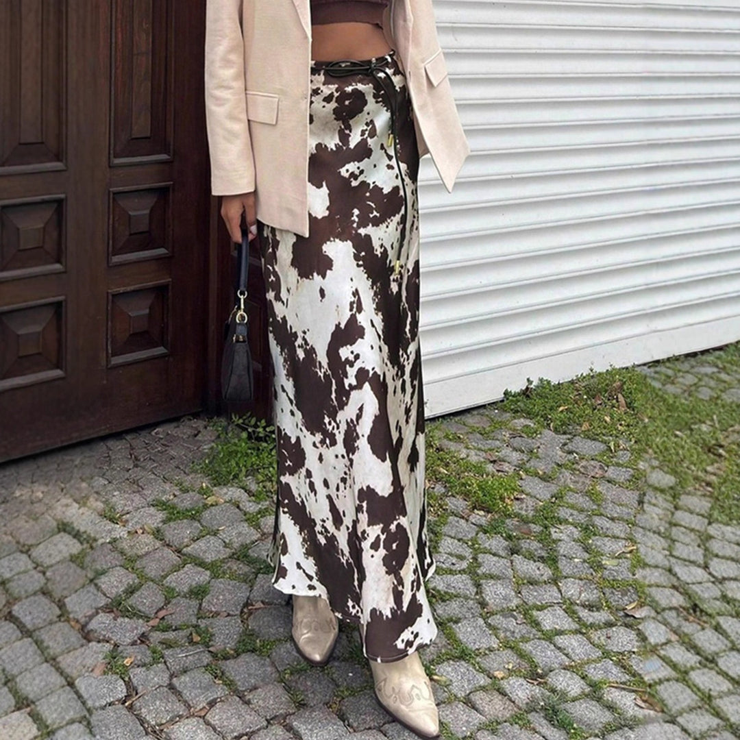 Damen Satinrock mit tierischem Muster Echo Archiv