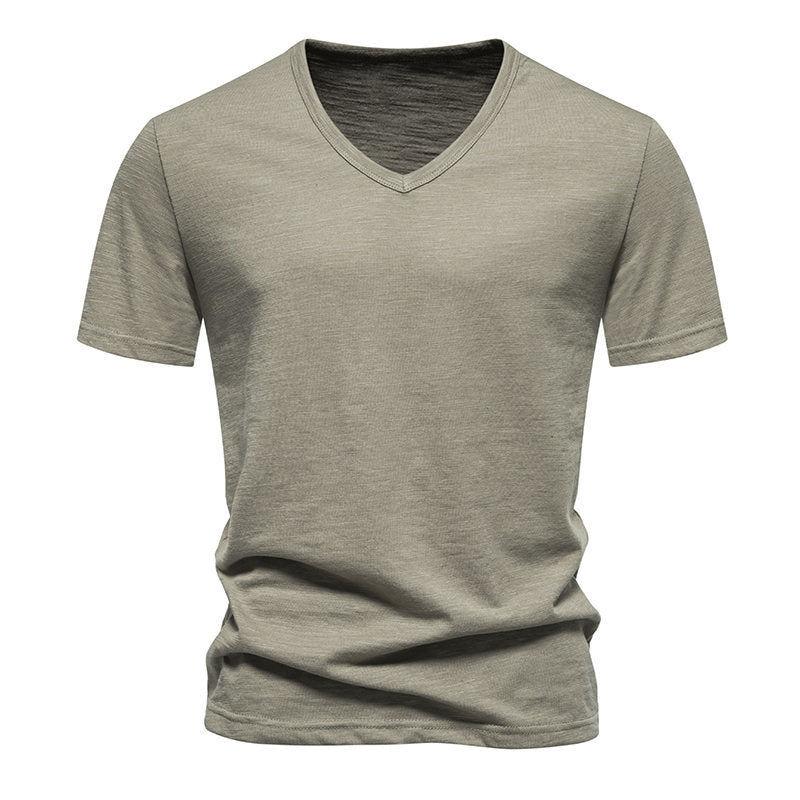 Herren V-Ausschnitt T-Shirt aus atmungsaktiver Baumwolle mit komfortablem Sitz Echoarchiv