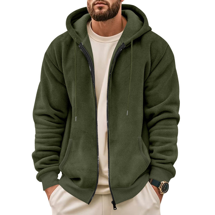 Herren Fleece-Kapuzenjacke mit praktischem Reißverschluss und atmungsaktiver Struktur Echoarchiv