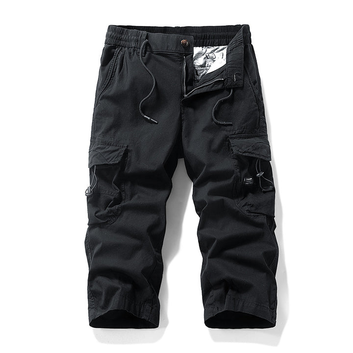 Herren Knielange Cargo-Shorts aus robustem Baumwoll‑Twill mit Elastikbund und Multifachtaschen Echo Archiv