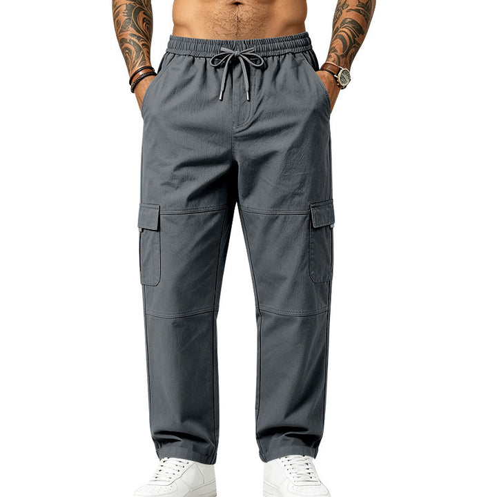 Herren Modern-lässige Cargo-Hose mit Elastikbund, Cargotaschen und verstärkten Knien Echoarchiv