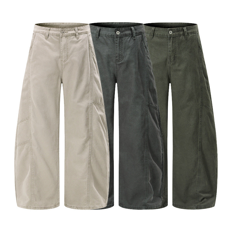 Herren Weite Twill-Palazzo-Hose mit tiefem Schritt und verstärkten Nähten Echo Archiv