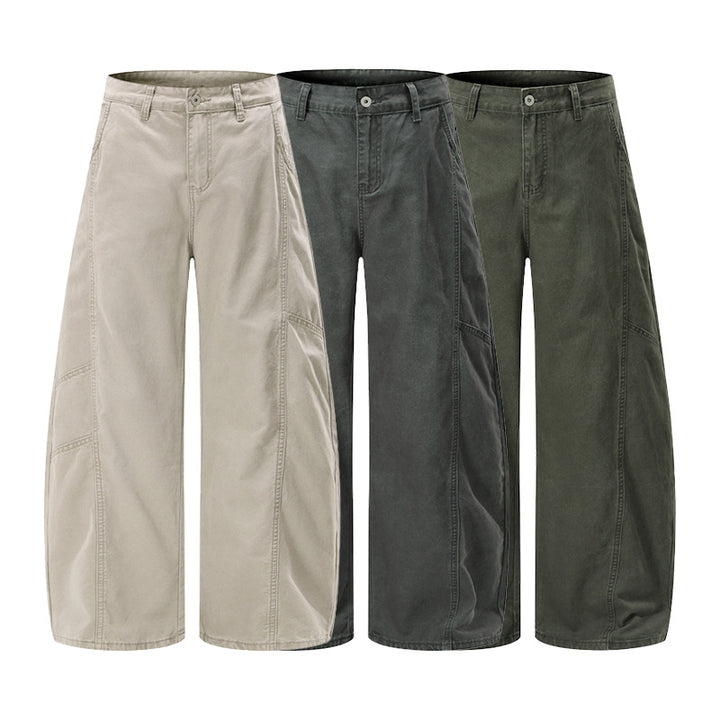 Herren Weite Twill-Palazzo-Hose mit tiefem Schritt und verstärkten Nähten Echo Archiv