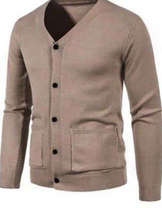 Herren Eleganter V-Ausschnitt Strickcardigan Echoarchiv