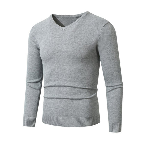 Herren Schmal geschnittener Feinstrick‑V‑Neck-Pullover mit Rippbund und atmungsaktiver Baumwollmischung Echo Archiv