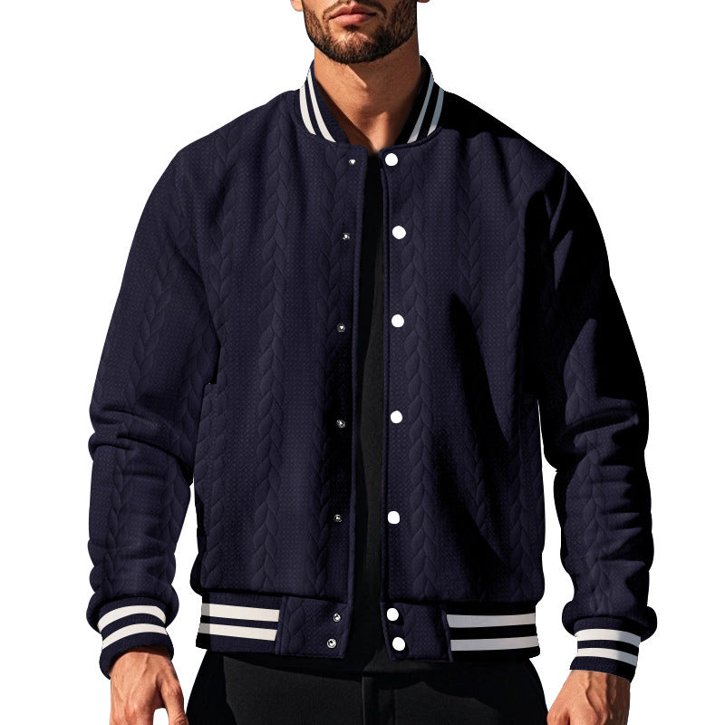 Herren moderner Strick-Bomberjacke mit gestepptem Design und seitlichen Eingrifftaschen Echoarchiv