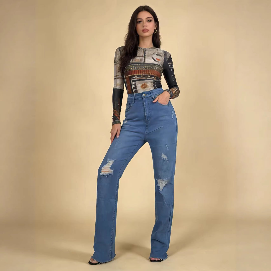 Damen lässige Skinny-Jeans im modernen Destroyed-Look Echo Archiv