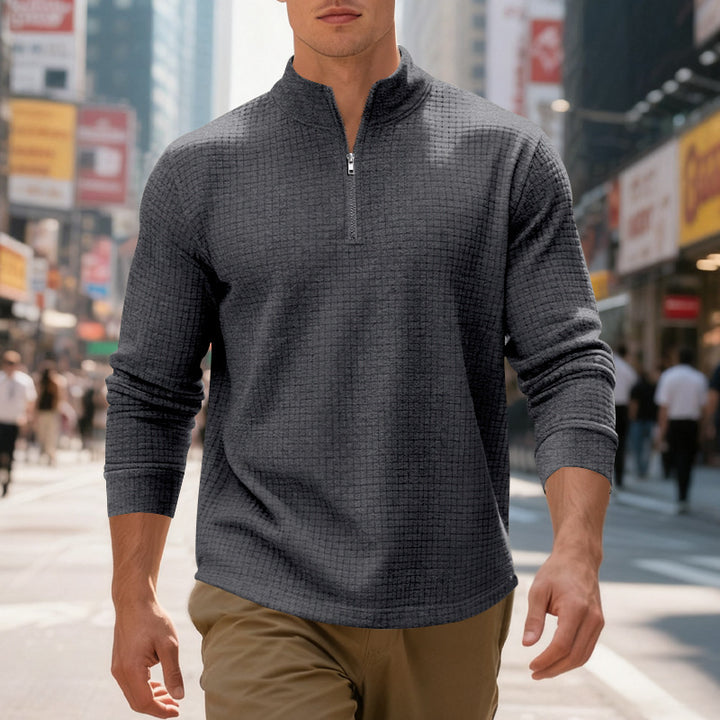 Herren Sportliches Zip-Pullover mit strukturiertem Design Echoarchiv