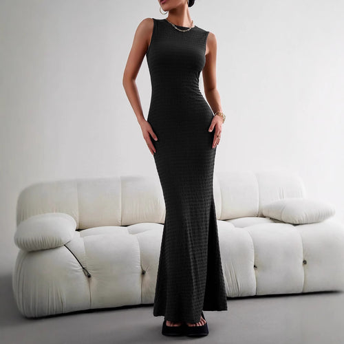 Damen figurbetontes Maxikleid mit elegantem strukturiertem Obermaterial Echo Archiv