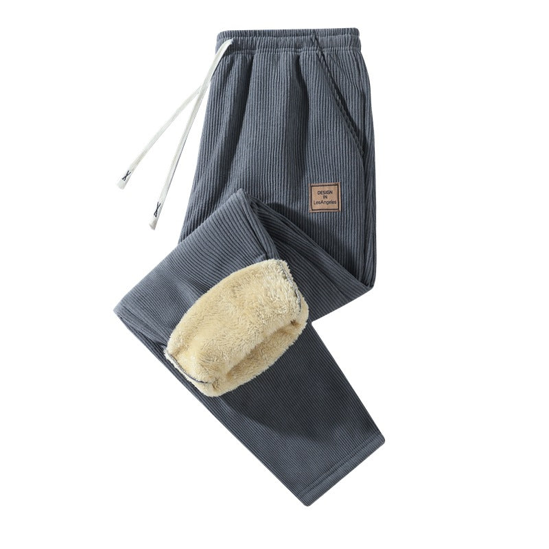 Damen Gefütterte Cord-Jogginghose mit Teddyfutter, Kordelzugbund & Seitentaschen Echoarchiv