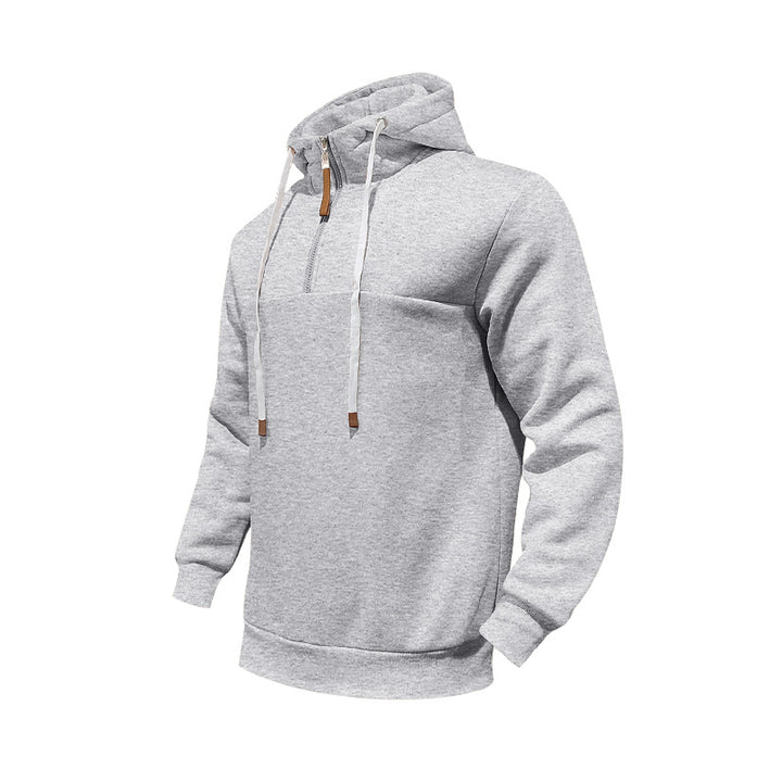 Herren Kapuzensweater mit halbem Reißverschluss und modernem Schnitt Echoarchiv