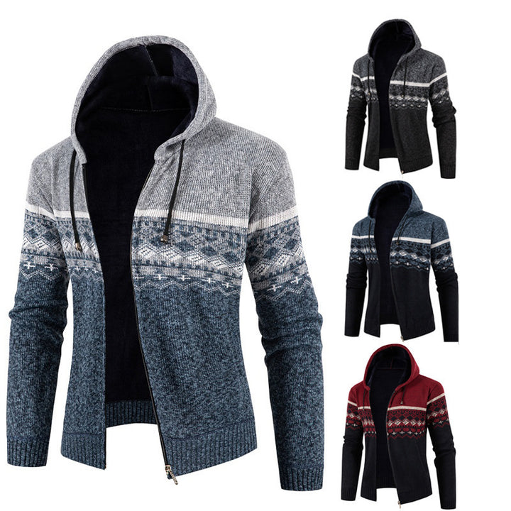 Herren Kapuzenpullover mit Norweger-Muster Echoarchiv