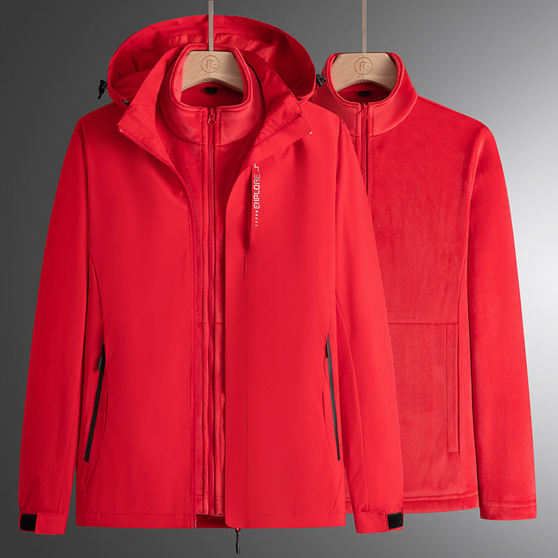 Herren Modular Softshell Parka mit abnehmbarer Fleece-Innenjacke, winddichter Außenschale und verstellbarer Kapuze – Taviero