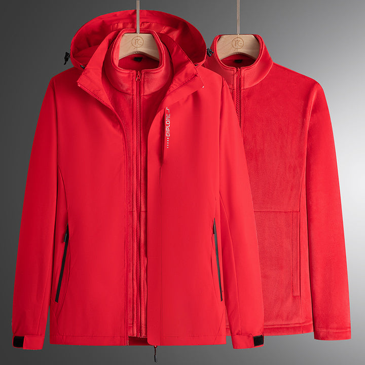 Herren Modular Softshell Parka mit abnehmbarer Fleece-Innenjacke, winddichter Außenschale und verstellbarer Kapuze – Taviero
