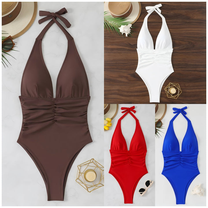 Damen Eleganter Badeanzug mit Raffungen Echo Archiv