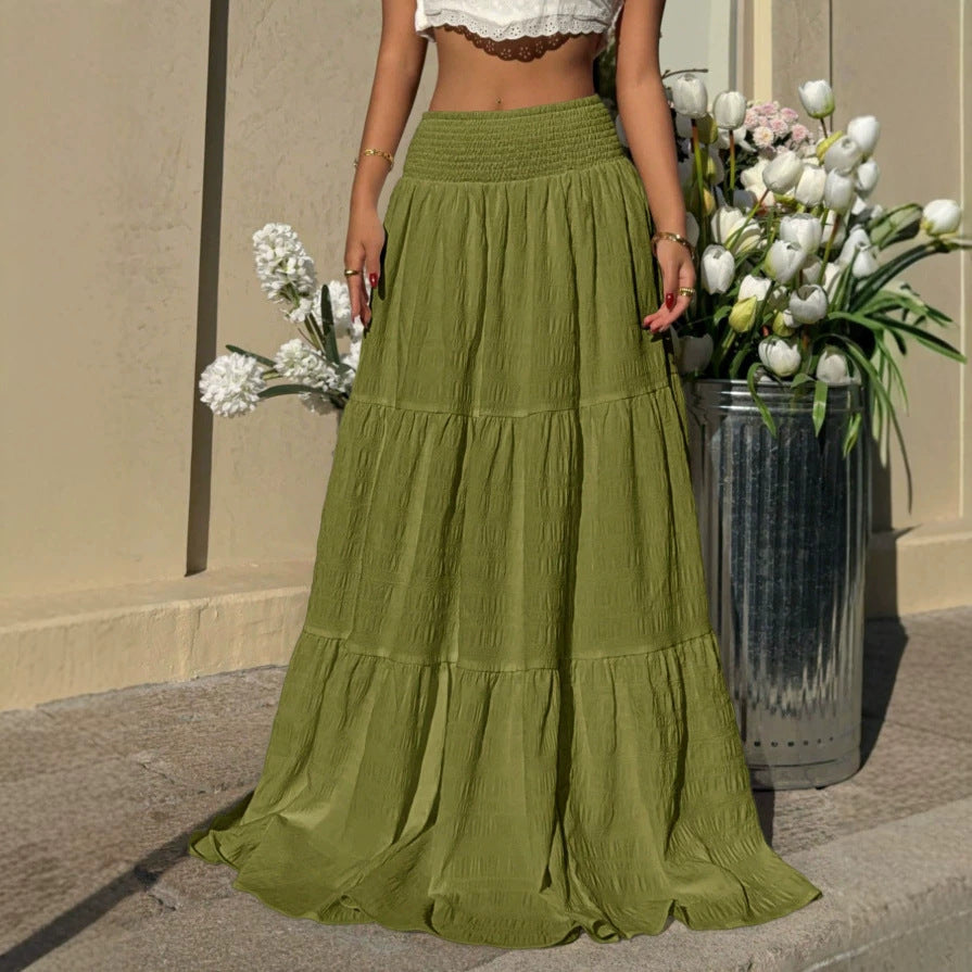 Damen Maxirock im lässigen Boho-Stil mit voluminösen Stufen Echo Archiv
