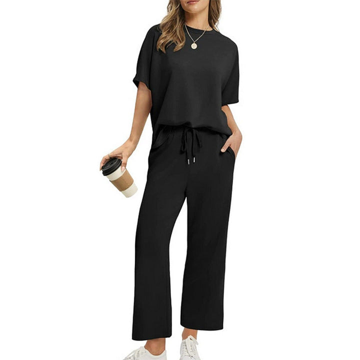 Damen Bequemes Freizeitanzug-Set mit lockerem Schnitt und stilvollen Taschen Echoarchiv