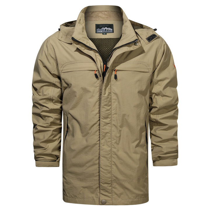 Herren Langer wasserabweisender Fieldparka mit Kapuze atmungsaktivem Meshfutter und Multifunktions‑Taschen – Taviero