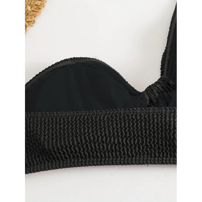 Damen Bikini-Set mit asymmetrischem Oberteil und femininer Rüschendetail Echo Archiv