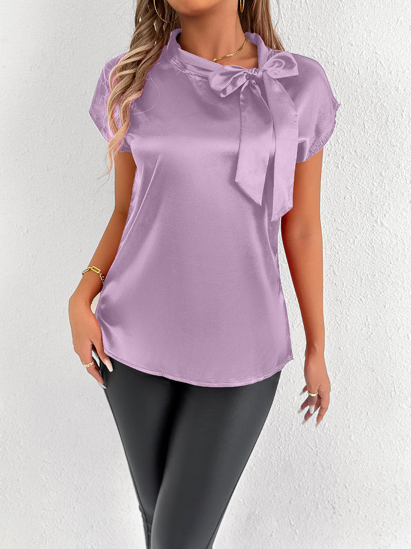 Damen Elegantes Top mit Schleifendetail und Stehkragen Echo Archiv