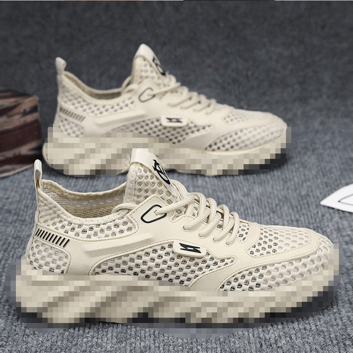 Herren Atmungsaktiver Mesh-Freizeitsneaker mit strukturierter Wellen-Plateausohle Echoarhiv