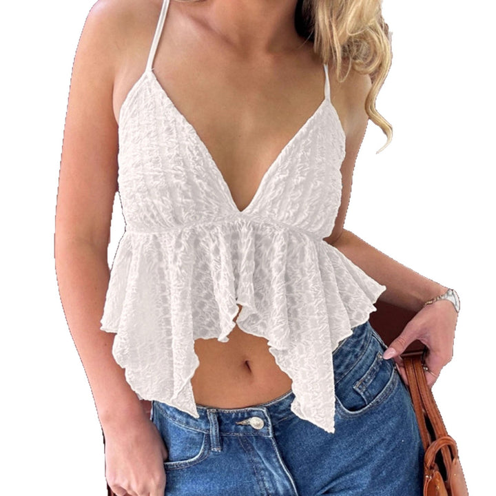 Damen verspieltes Crop-Top mit eleganten Rüschendetails Echo Archiv