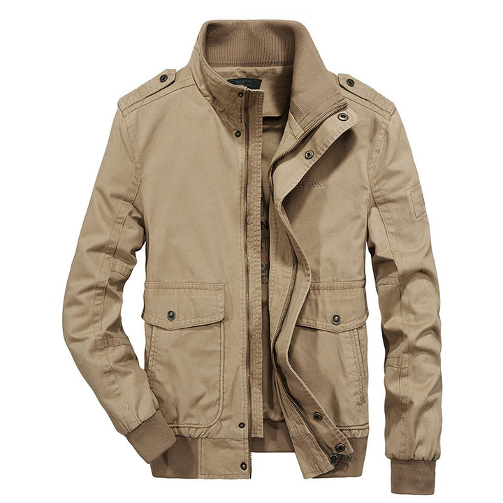 Herren Vintage-Canvas-Blouson mit hochschließendem Stehkragen und aufgesetzten Klappentaschen Echo Archiv