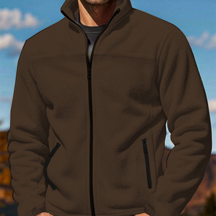 Herren Fleecejacke mit hochschließendem Kragen und Reißverschlusstaschen Echoarchiv