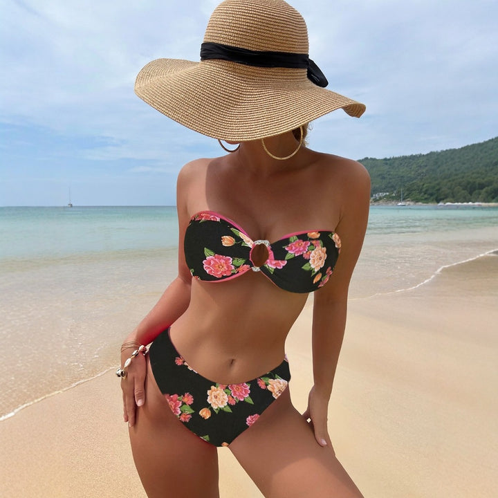 Damen Bandeau-Bikini mit floralem Design Echo Archiv